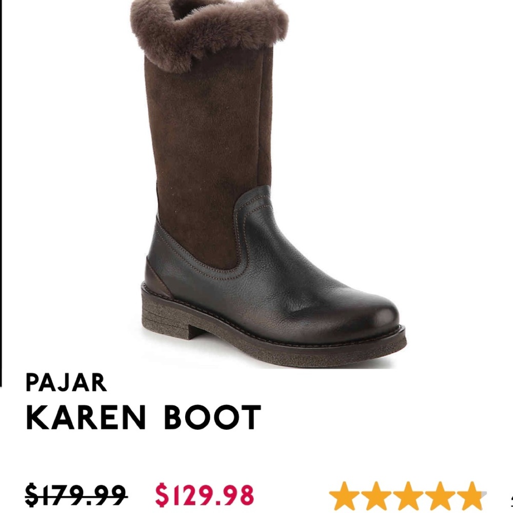 Pajar brown leather fur Karen boot